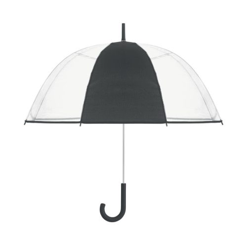 ⌀102cm/23″ átlátszó esernyő, hajlított markolat.