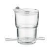 Üveg pohár szívószállal 400 ml