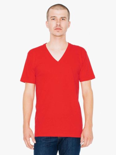 American Apparel AA2456 UNISEX FINE JERSEY V-NYAKÚ PÓLÓ M