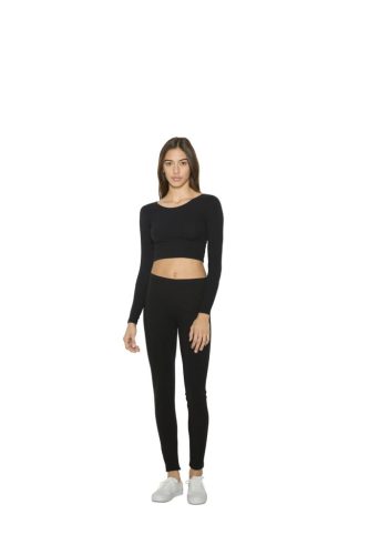 American Apparel AA8379 NŐI PAMUT SPANDEX JERSEY HOSSZÚ UJJÚ RÖVID FAZONÚ TOP L