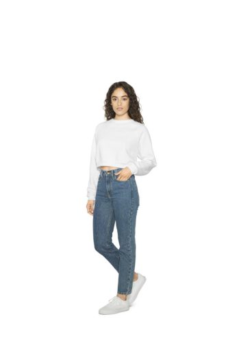 American Apparel AARSAF3451 WOMEN'S FLEX FLEECE CROP PULLOVER M