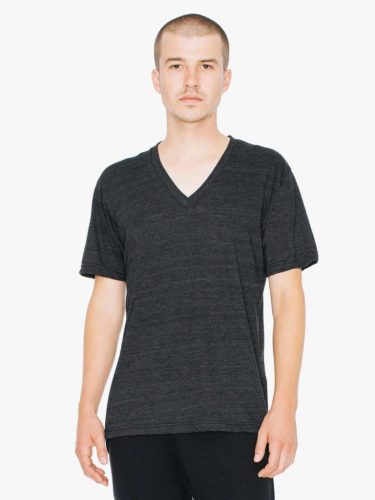 American Apparel AATR461 UNISEX TRI-BLEND RÖVID UJJÚ V-NYAKÚ PÓLÓ S