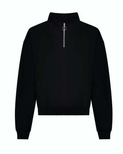 Just Hoods AWJH037 WOMEN'S CROPPED 1/4 ZIP SWEAT L