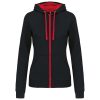 Kariban KA467 LADIES’ CONTRAST HOODED FULL ZIP SWEATSHIRT L