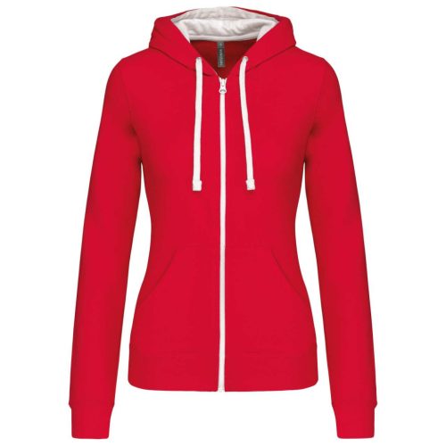 Kariban KA467 LADIES’ CONTRAST HOODED FULL ZIP SWEATSHIRT L