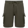Native Spirit NS717 MEN’S FRENCH TERRY WASHED  EFFECT CARGO SHORTS M