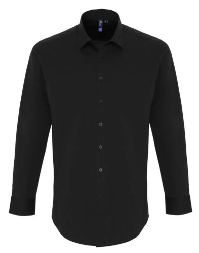 Premier PR244 MEN'S STRETCH-FIT COTTON POPLIN LONG SLEEVE SHIRT XS