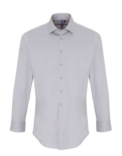 Premier PR244 MEN'S STRETCH-FIT COTTON POPLIN LONG SLEEVE SHIRT XS