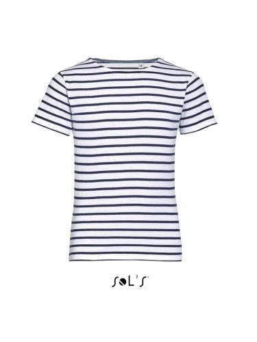 SOL'S SO01400 SOL'S MILES KIDS' - ROUND NECK STRIPED T-SHIRT 8A